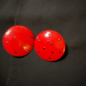 Vintage Red Polka Dot Earrings